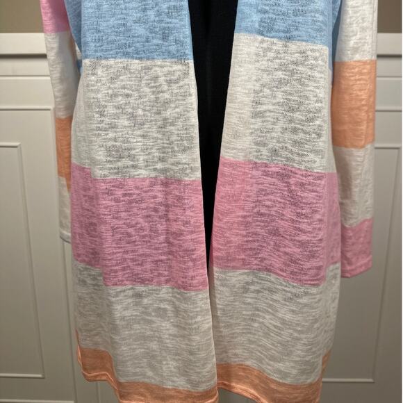 BiBi Women's Lightweight Longline Open Cardigan Sweater Pastels Size M Office - Picture 3 of 12